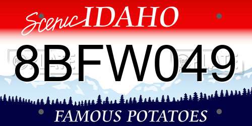 8BFW049 Idaho License Plate