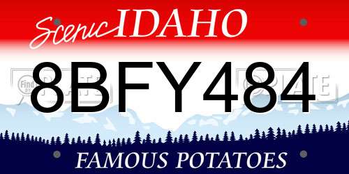 8BFY484 Idaho License Plate