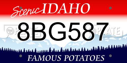 8BG587 Idaho License Plate