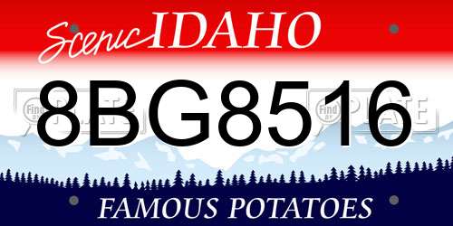 8BG8516 Idaho License Plate