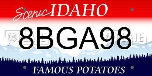 8BGA98 Idaho License Plate