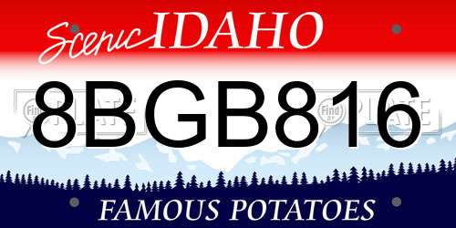 8BGB816 Idaho License Plate