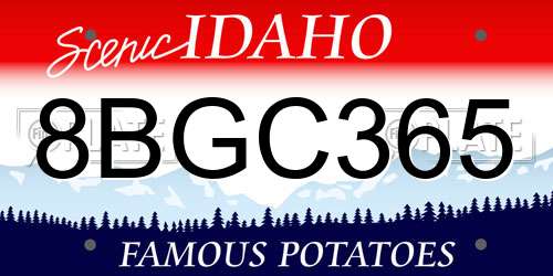8BGC365 Idaho License Plate