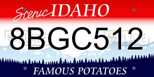 8BGC512 Idaho License Plate