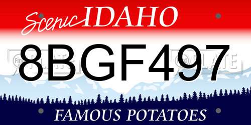 8BGF497 Idaho License Plate