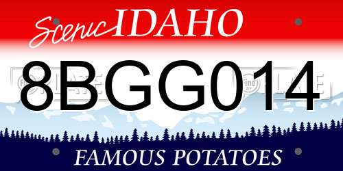 8BGG014 Idaho License Plate