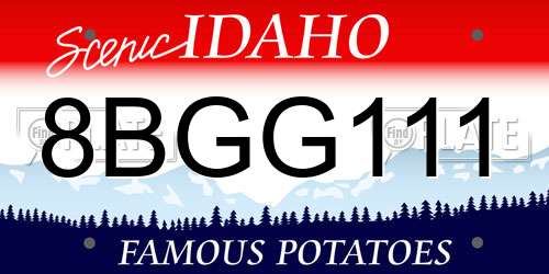 8BGG111 Idaho License Plate