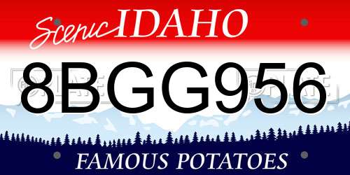 8BGG956 Idaho License Plate
