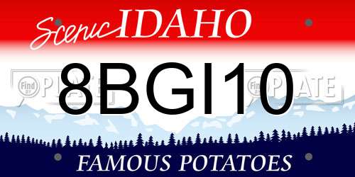 8BGI10 Idaho License Plate
