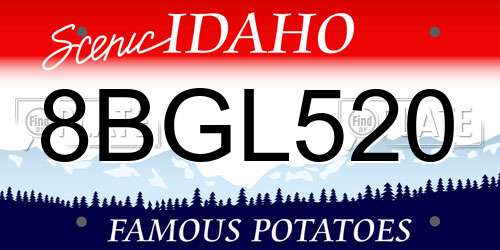 8BGL520 Idaho License Plate