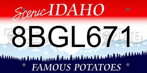 8BGL671 Idaho License Plate