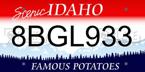 8BGL933 Idaho License Plate