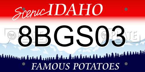 8BGS03 Idaho License Plate