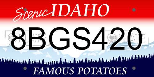 8BGS420 Idaho License Plate