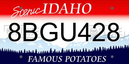 8BGU428 Idaho License Plate