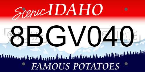 8BGV040 Idaho License Plate