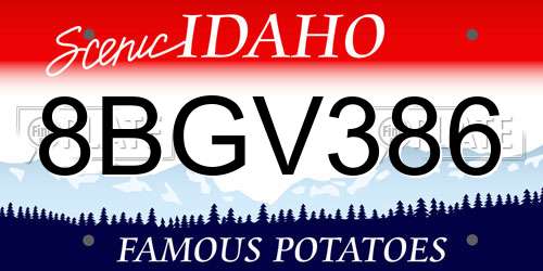 8BGV386 Idaho License Plate