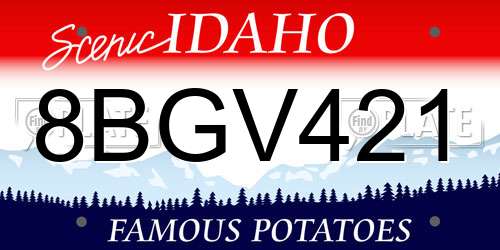 8BGV421 Idaho License Plate
