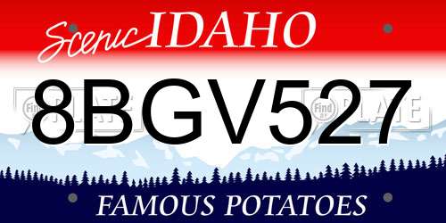 8BGV527 Idaho License Plate