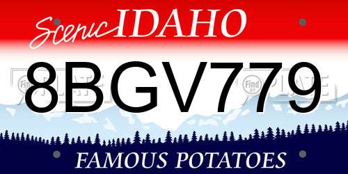 8BGV779 Idaho License Plate