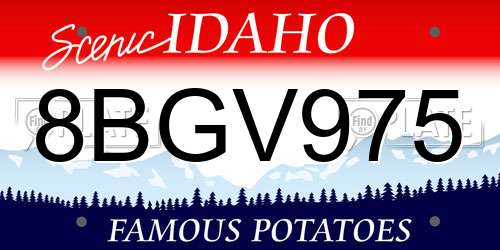 8BGV975 Idaho License Plate