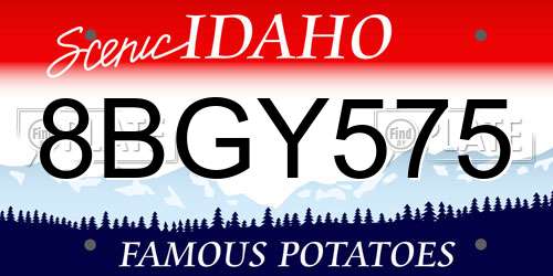 8BGY575 Idaho License Plate