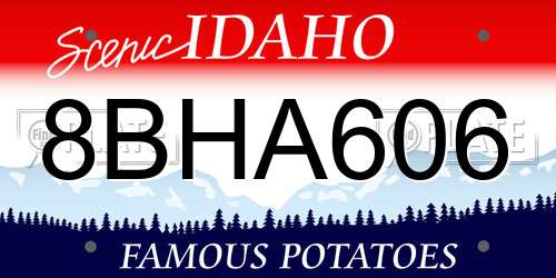 8BHA606 Idaho License Plate