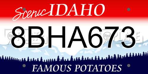 8BHA673 Idaho License Plate