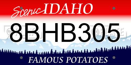 8BHB305 Idaho License Plate