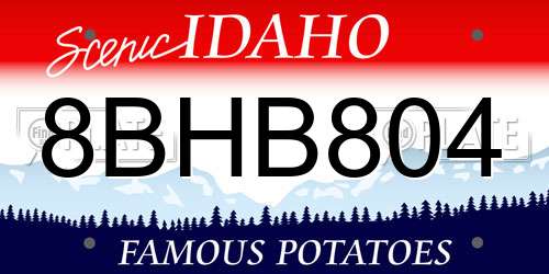 8BHB804 Idaho License Plate