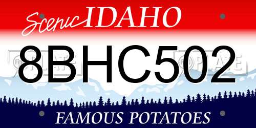 8BHC502 Idaho License Plate