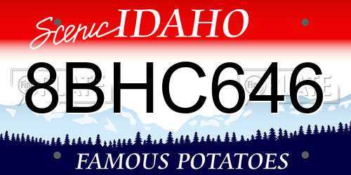8BHC646 Idaho License Plate