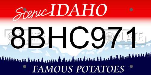 8BHC971 Idaho License Plate