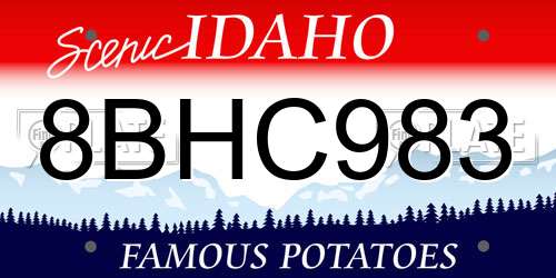 8BHC983 Idaho License Plate