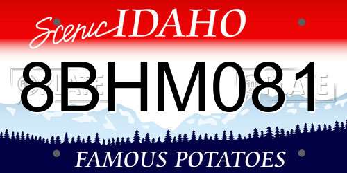 8BHM081 Idaho License Plate