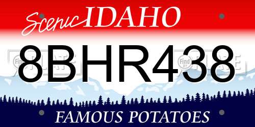 8BHR438 Idaho License Plate