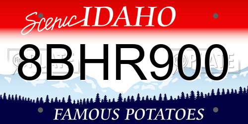 8BHR900 Idaho License Plate