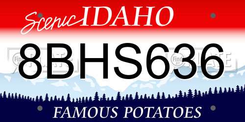8BHS636 Idaho License Plate