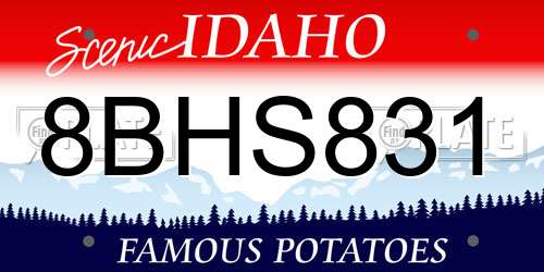 8BHS831 Idaho License Plate