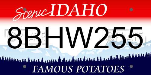 8BHW255 Idaho License Plate