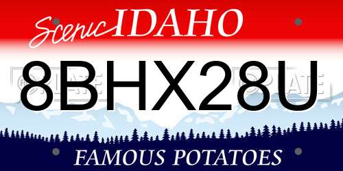 8BHX28U Idaho License Plate