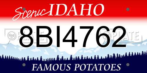 8BI4762 Idaho License Plate