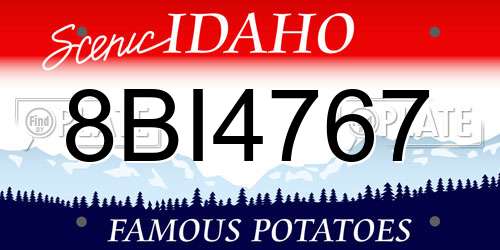 8BI4767 Idaho License Plate