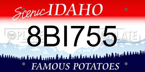 8BI755 Idaho License Plate