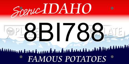 8BI788 Idaho License Plate
