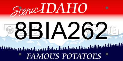 8BIA262 Idaho License Plate