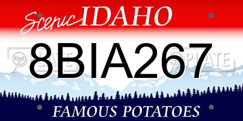 8BIA267 Idaho License Plate