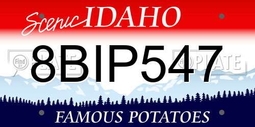 8BIP547 Idaho License Plate