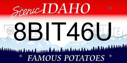 8BIT46U Idaho License Plate