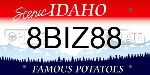 8BIZ88 Idaho License Plate